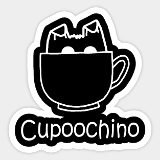Cupoochino White Sticker